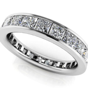 Channel Set Princess Diamond Eternity Band Available In Gold Or Platinum