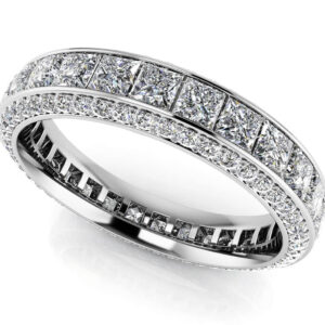 Exquisite Princess And Round Eternity Band In Gold Or Platinum