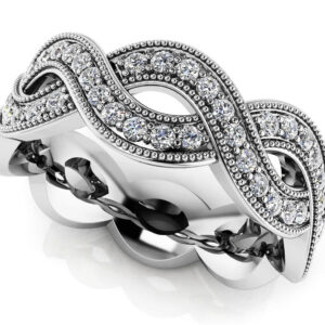 Woven Band Diamond Eternity Ring In 14K 18K Or Platinum