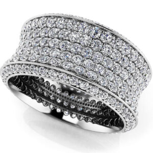 Brilliant 7 Row Eternity Ring In Yellow White Gold Or Platinum