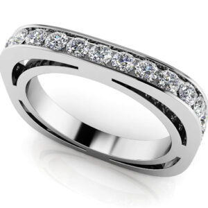 Diamond Square Eternity Ring In 14K 18K White Yellow Rose Gold Or Platinum