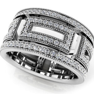 Glamorous Milgrain Eternity Ring In Yellow Gold White Gold And Platinum