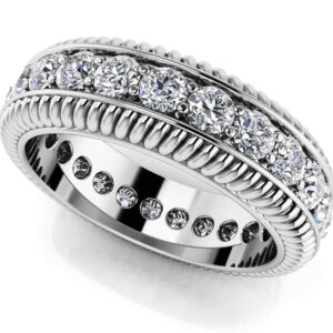 Diamond Twined Eternity Ring In 18K 14K Yellow Gold White Gold Or Platinum