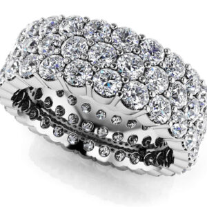 Sensational 3 Row Eternity Ring In 18K 14K White Gold Yellow Gold Or Platinum