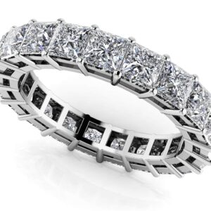 Princess Cut Diamonds Classic Eternity Ring In White Yellow Or Rose Gold