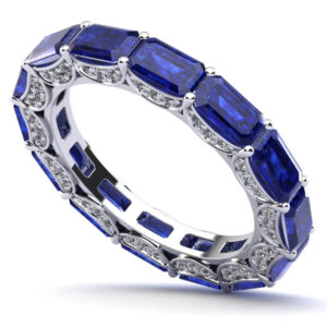 Gemstone and Diamond Eternity With Sash Setting