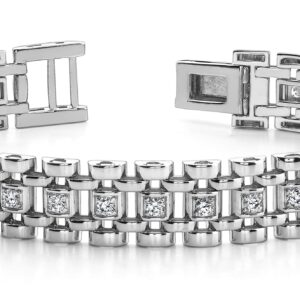 Mens Diamond Link Bracelet Available In Gold Or Platinum