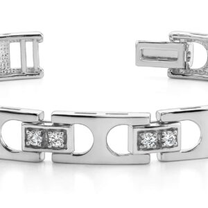 Buckle Link Bracelet In White Yellow Gold Or Platinum