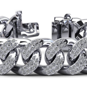 Two Row Cuban Link Diamond Bracelet