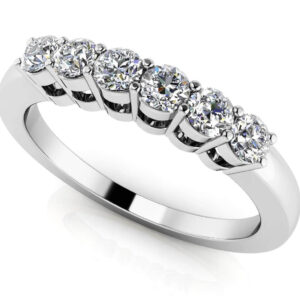 Six Stone Band Available In White Yellow Rose Gold Or Platinum