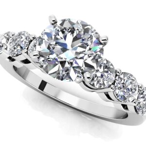 Lucky Number 7 Engagement Ring In 14K 18K Yellow White Or Rose Gold