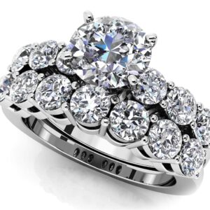 Lucky Seven Bridal Set Set In 18K 14K White Yellow And Rose