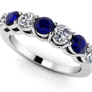 Seven Across Gemstone And Diamond Ring