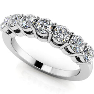 Seven Stone Diamond Ring In 14K 18K White Yellow Gold Platinum