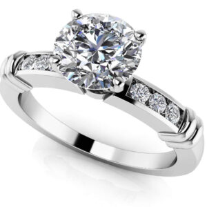 Channel Belt Engagement Ring In 14K 18K Or Platinum