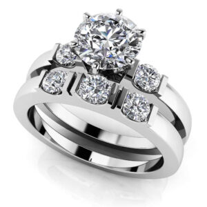 Deco Bridal Set Available In White Yellow Rose Gold Or Platinum