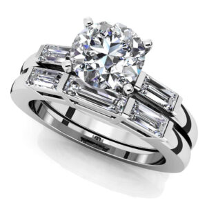 Triple Baguette Bridal Set