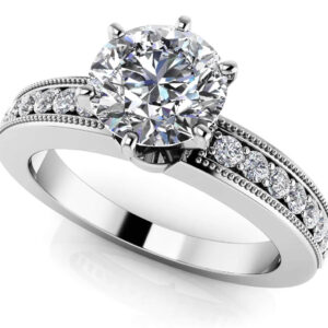Six Prong Side Channel Engagement Ring
