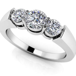 Three Across Band Available In 14K 18K Yellow White Or Platinum