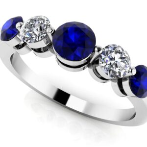 Gemstone And Diamond Five Stone Band