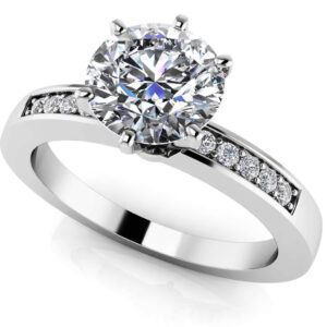 Diamond Accent Engagement Ring In Yellow Gold White Gold And Platinum