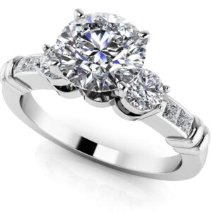 Triple Contrast Engagement Ring Available In 14K 18K Yellow White Or Platinum