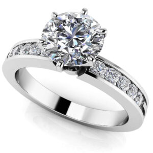 Diamond Band Center Focus Engagement Ring
