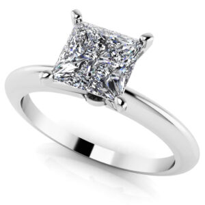 Perfect Princess Cut Diamond Solitaire Engagement Ring