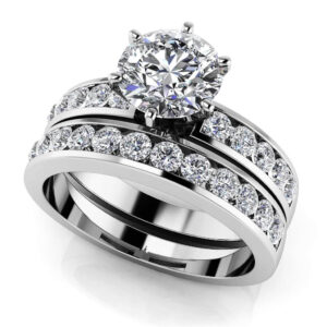 Channel Set Bridal Combination Available In Platinum Or Gold