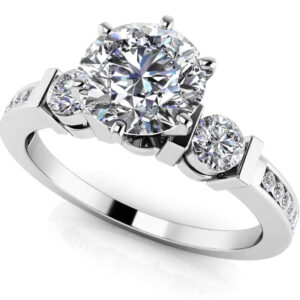 Triple Diamond Channel Engagement Ring