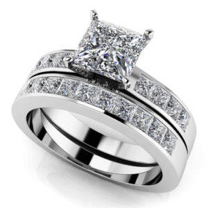 Channel Set Princess Cut Diamond Bridal Set