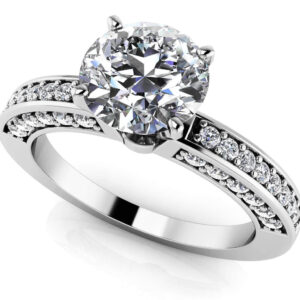 Vintage Look Side Stone Engagement Ring