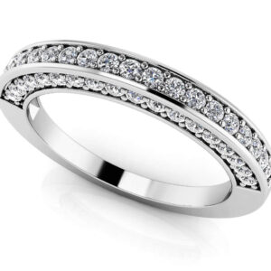 Frame Vintage Style Diamond Band In 14K 18K Yellow White Or Rose Gold