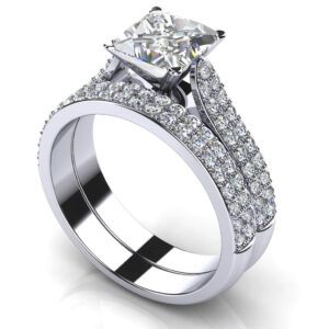 Princess Cut Diamond Splendor Bridal Set In Platinum Or Gold