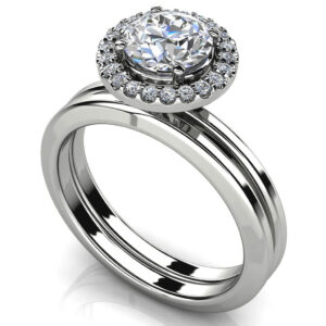 Diamond Enchantment Matching Bridal Set In White Gold Yellow Gold And Platinum