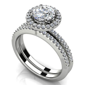 Eternal Dreams Round Diamond Wedding Ring Set In 18K And 14K Gold