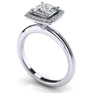 Radiant Princess Cut Engagement Ring In Rose Gold White Or Yellow