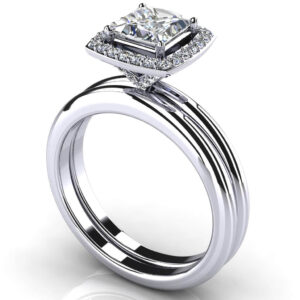 Radiant Princess Cut Diamond Wedding Set