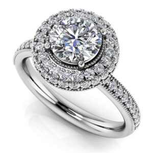 Surrounded By Sparkle Diamond Engagement Ring In Gold Or Platinum