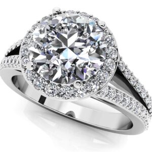 Elegant Split Shank Diamond Engagement Ring In 14K 18K Or Platinum