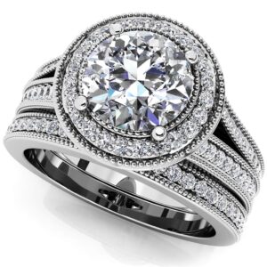 Vintage Beauty Matching Bridal Set In 14K 18K Or Platinum