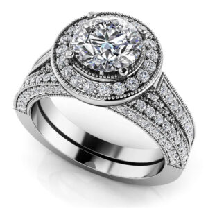 Vintage Glamour Diamond Bridal Set In White Yellow Gold Or Platinum