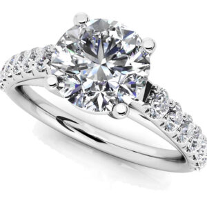 Classic Sparkle Diamond Engagement Ring In 14K 18K White Yellow Or Rose Gold