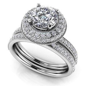 Fall In Love With Vintage Diamond Bridal Set In 14K 18K Yellow White Or Rose Gold