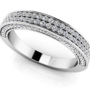 Double Row Shared Prong Diamond Band