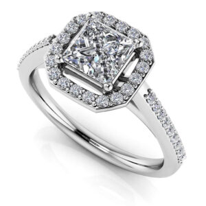 Dazzling Princess Cut Diamond Engagement Ring In Yellow White Gold Or Platinum