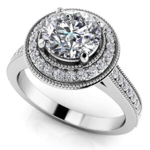 Vintage Luxe Diamond Engagement Ring In White Yellow Gold Or Platinum