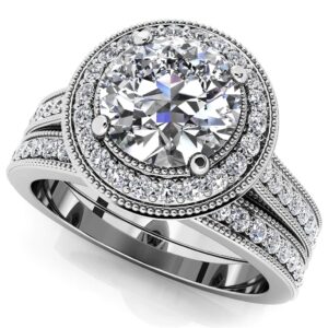 Luxe Diamond Vintage Style Bridal Set