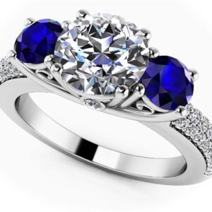 Sparkling Love Three Stone Ring With Diamonds Available In White Yellow And Rose