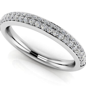 Dazzling Two Row Diamond Band In Gold Or Platinum